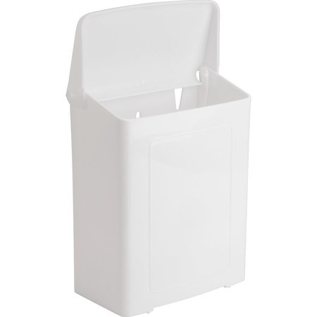 Safe-Use Sanitary Napkin Receptacle, Plastic, 4-2/5"x8-4/5"x10-3/4", WE IMP1102